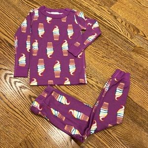 Hanna Andersson Purple Ice Cream Pajamas - Size 3